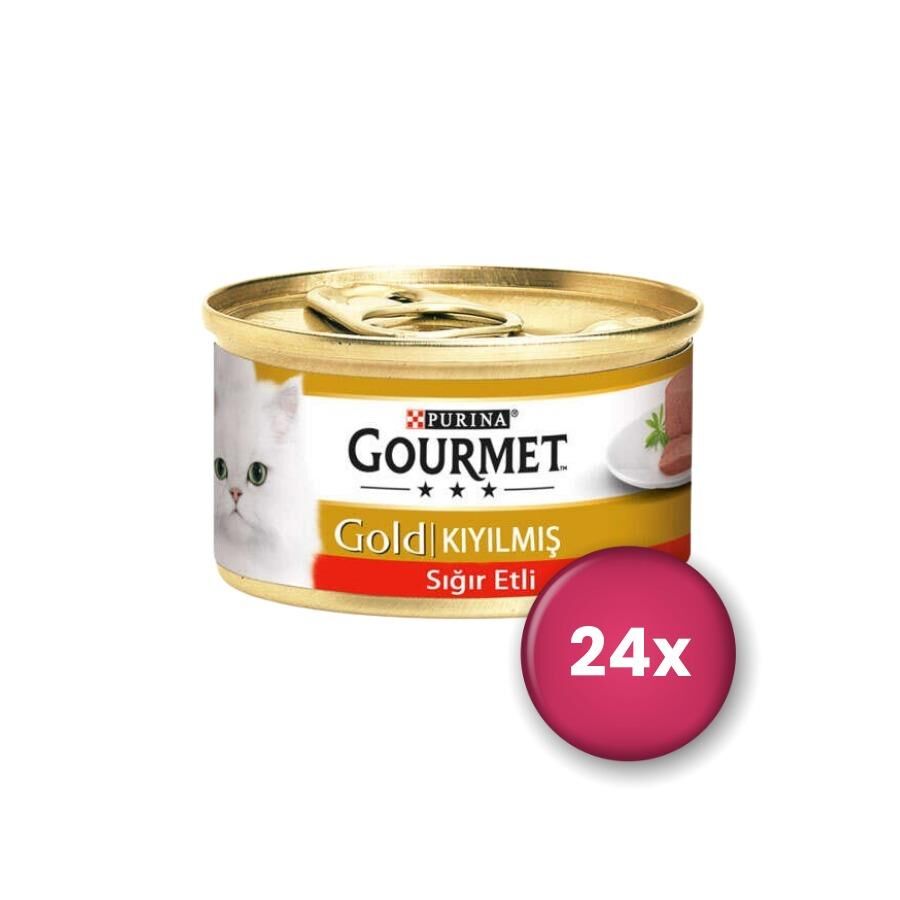 Gourmet Gold Kıyılmış Sığır Etli Yetişkin Kedi Konservesi 24 X 85 gr