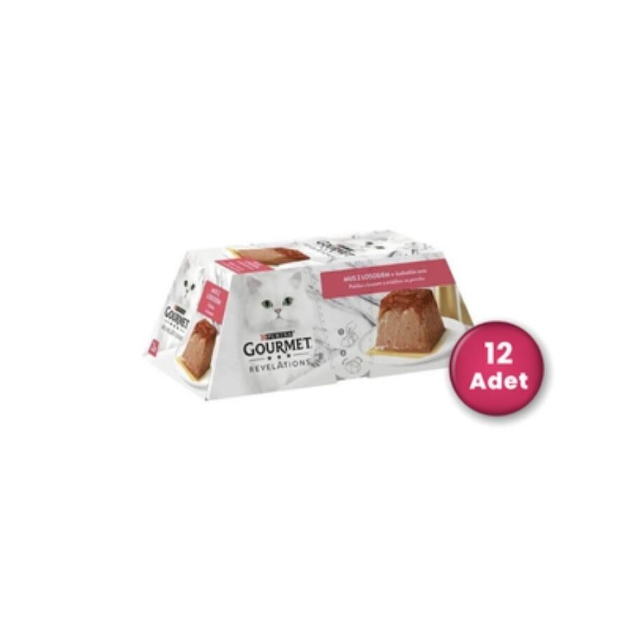Gourmet Gold Revelations Somon Balıklı Etli Ezme Yetişkin Kedi Konservesi 2 X 57 gr 12'li Paket