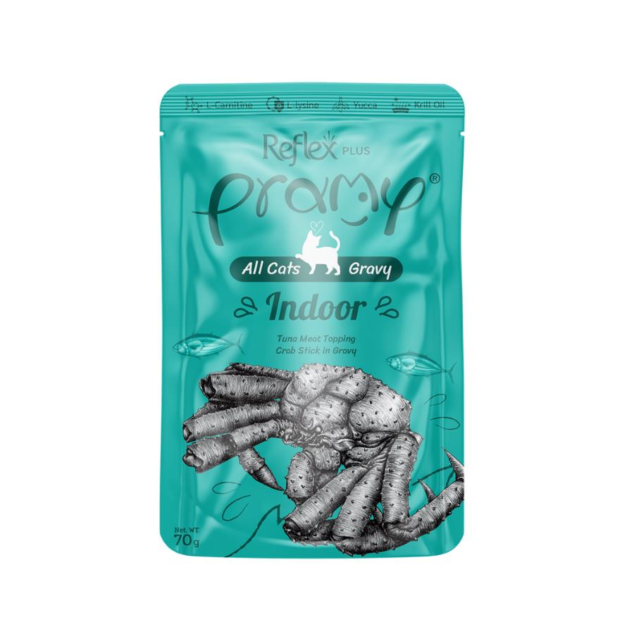 Pramy İndoor Ev Kedileri İçin Yengeçli Ton Balıklı Yetişikin Kedi Konserve Maması 70 gr