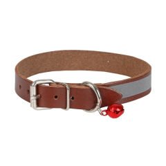 Cattie Reflektörlü Deri Kedi Boyun Tasması Xlarge Kahverengi 1.5x26-30 Cm