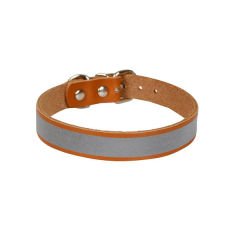 Cattie Reflektörlü Deri Kedi Boyun Tasması Xlarge Camel 1.5x26-30 Cm