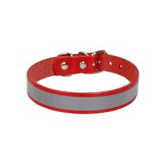 Cattie Reflektörlü Deri Kedi Boyun Tasması Xlarge Kırmızı 1.5x26-30 Cm