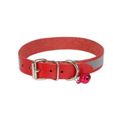 Cattie Reflektörlü Deri Kedi Boyun Tasması Xlarge Kırmızı 1.5x26-30 Cm