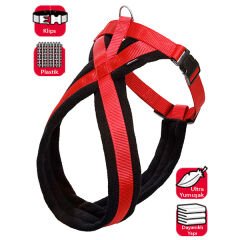 Karlie Yumuşak Köpek Göğüs Tasması Siyah/Kırmızı 84-120 Cm