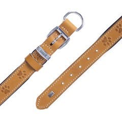 Doggie Comfort Deri Pati Desenli Köpek Boyun Tasması Medium Camel 2.5x37-45 Cm