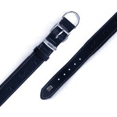 Doggie Comfort Deri Pati Desenli Köpek Boyun Tasması Medium Siyah 3x42-50 Cm