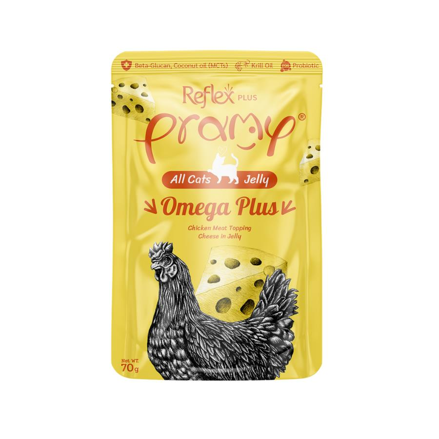 Pramy Omega Plus Jelly Tavuklu Ve Peynirli Yetişikin Kedi Konserve Maması 70 gr