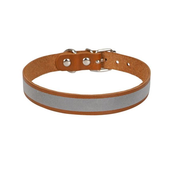 Cattie Reflektörlü Deri Kedi Boyun Tasması Xxlarge Camel 1.5x29-33 Cm