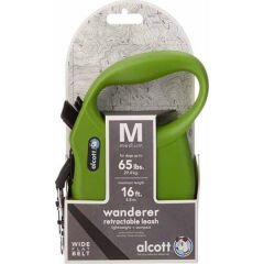 Alcott Wanderer Otomatik Şerit Köpek Gezdirme Tasması Medium Yeşil 5 Mt