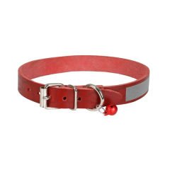 Cattie Reflektörlü Deri Kedi Boyun Tasması Xxlarge Kırmızı 1.5x29-33 Cm
