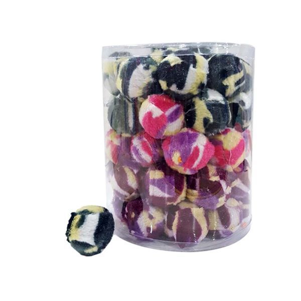 Wonpet Kırçıllı Top Peluş Kedi Oyuncağı Renkli 60 Adet 4.5 Cm
