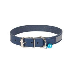 Cattie Reflektörlü Deri Kedi Boyun Tasması Xxlarge Royal Mavi 1.5x29-33 Cm