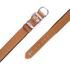 Doggie Comfort Deri Pati Desenli Köpek Boyun Tasması Medium Camel 3x42-50 Cm