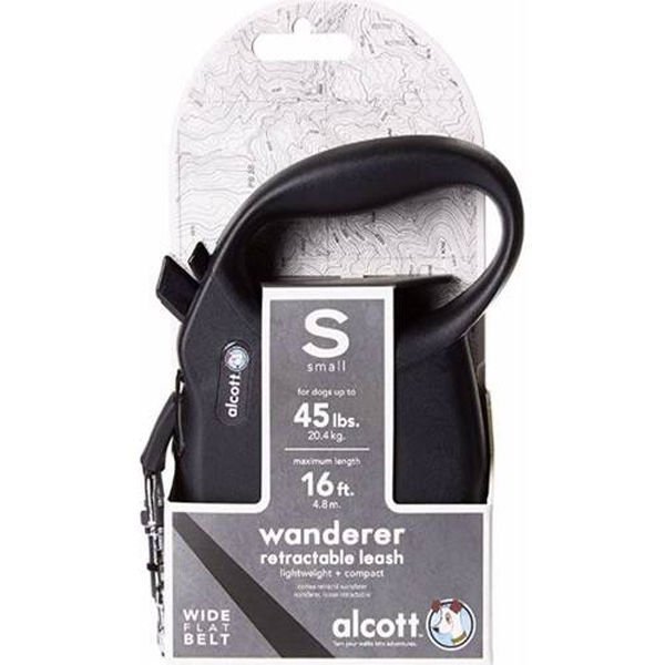 Alcott Wanderer Otomatik Şerit Köpek Gezdirme Tasması Small Siyah 5 Mt