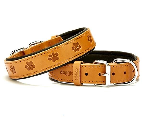 Doggie Comfort Deri Pati Desenli Köpek Boyun Tasması Medium Camel 3x42-50 Cm