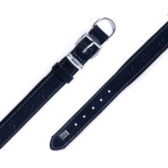 Doggie Comfort Deri Pati Desenli Köpek Boyun Tasması Large Siyah 3.5x52-60 Cm