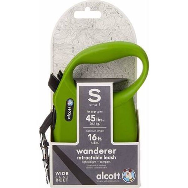 Alcott Wanderer Otomatik Şerit Köpek Gezdirme Tasması Small Yeşil 5 Mt