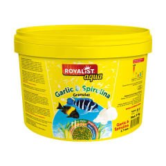 Royalist Aqua Garlic Spirulina Cikletler için Sarımsaklı Kova Balık Yemi 3 Kg