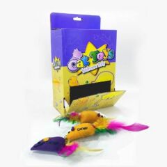 Wonpet Yumuşak Fare Tüylü Kuyruk Peluş Kedi Oyuncağı Renkli 36 Adet 7 Cm