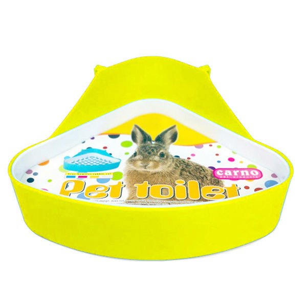 Carno Kemirgen Tavşan Tuvaleti Üçgen Sarı Small 24x18.5x11 Cm