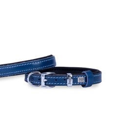 Doggie Konfor Deri Köpek Boyun Tasması Small Royal Mavi 1.5x20-30 Cm