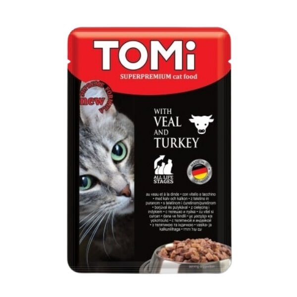 Tomi Dana Etli ve Hindili Pouch Yetişkin Konserve Kedi Maması 100 Gr