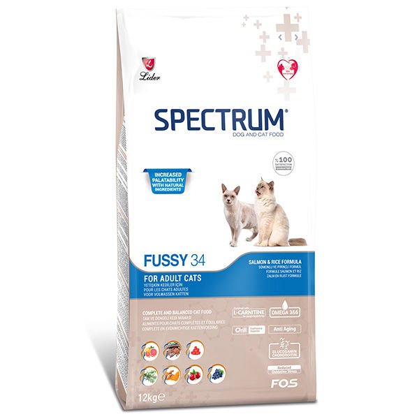 Spectrum Fussy34 Hipoalerjenik Somonlu Seçici Yetişkin Kedi Maması 12 Kg