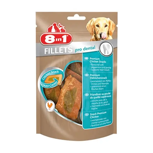 8 In 1 Fillets Pro Breath Fileto Tavuklu Köpek Ödül Maması Small 1 Adet 80 Gr