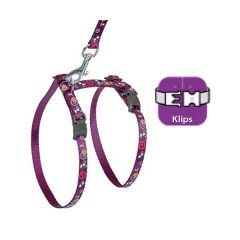 Karlie Kedi Göğüs ve Uzatma Tasması Takımı Mor 30-42 Cm 120 Cm