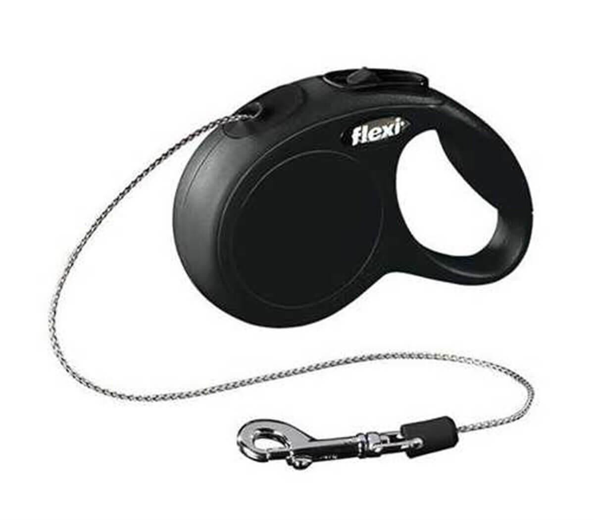 Flexi New Classic İp Otomatik Köpek Gezdirme Tasması Siyah S 5 mt