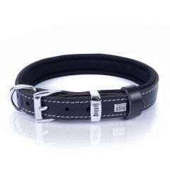 Doggie Konfor Deri İsimlikli Köpek Boyun Tasması Small Siyah 1.5x20-25 Cm