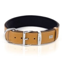 Doggie Comfort Deri Pati Desenli Köpek Boyun Tasması Medium Camel 4x52-60 Cm