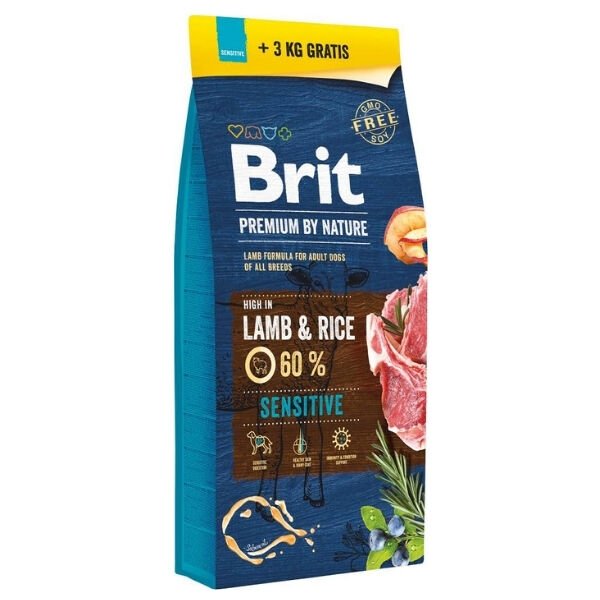 Brit Premium By Nature Sensitive Kuzulu Yetişkin Köpek Maması 15+3 Kg Hediyeli