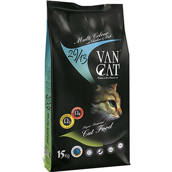 Vancat Multicolour Tavuklu Renkli Taneli Yetişkin Kedi Maması 15 Kg