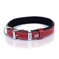 Doggie Konfor Deri İsimlikli Köpek Boyun Tasması Small Kırmızı 1.5x20-25 Cm