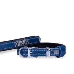 Doggie Konfor Deri İsimlikli Köpek Boyun Tasması Small Royal Mavi 1.5x20-25 Cm