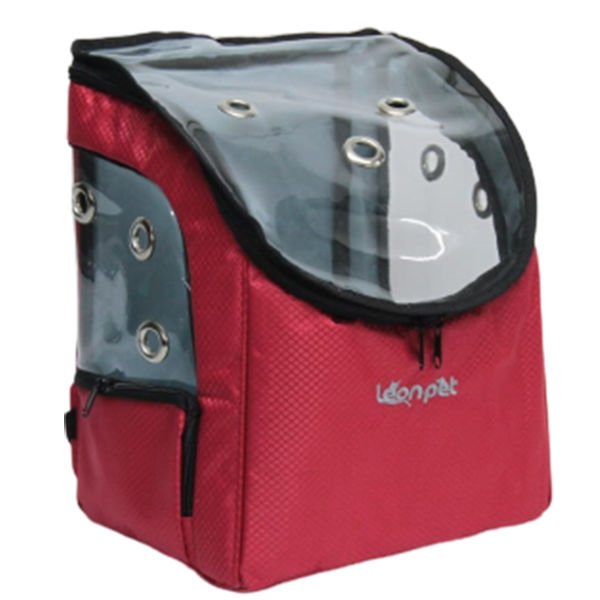 Leon Pet Şeffaf Sırt Taşıma Çantası Kırmızı 22x28x36h Cm