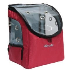 Leon Pet Şeffaf Sırt Taşıma Çantası Kırmızı 22x28x36h Cm
