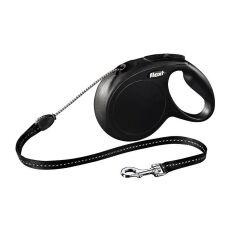 Flexi New Classic İp Otomatik Köpek Gezdirme Tasması Siyah M 8 mt