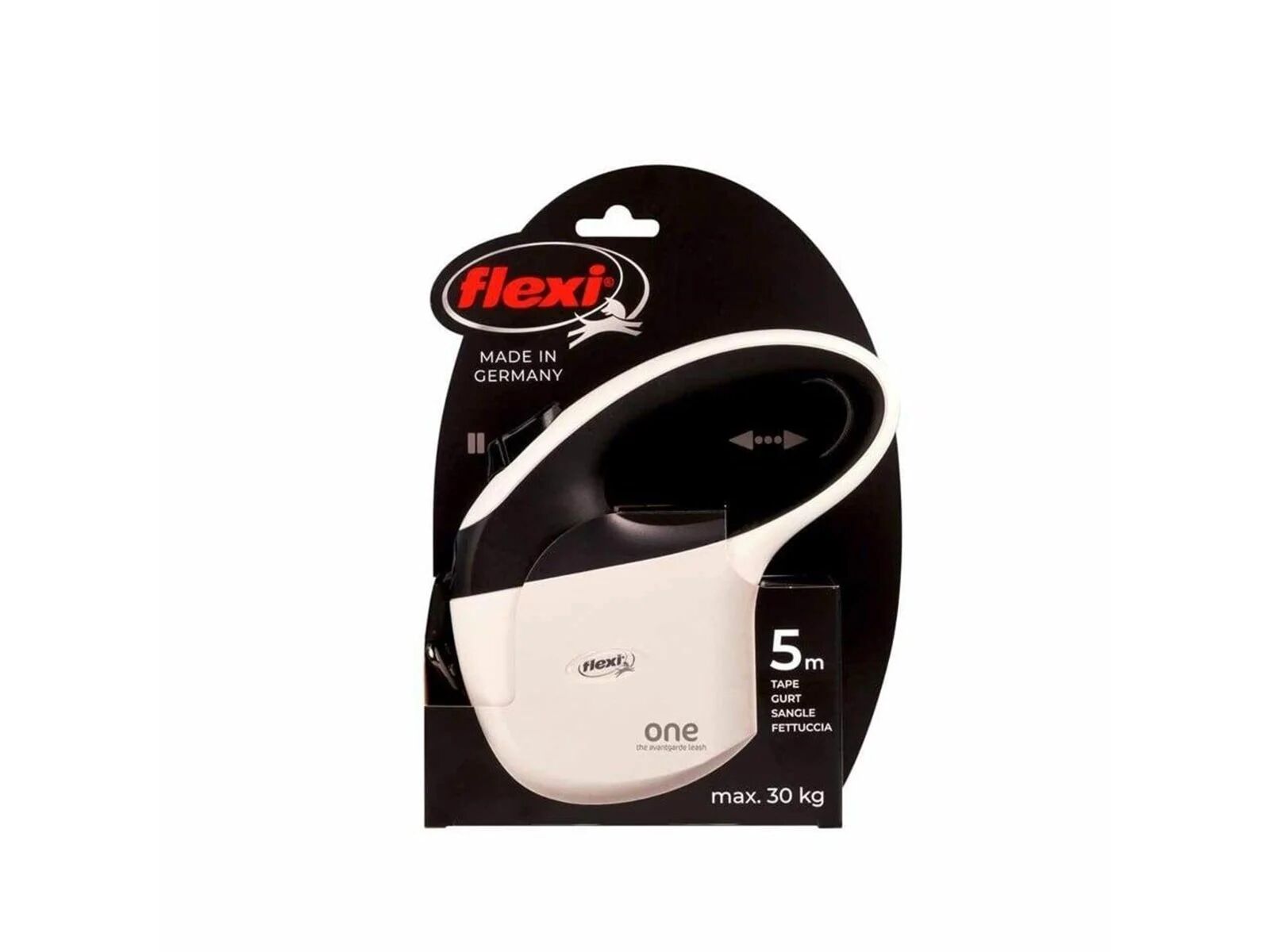 Flexi Tüm Bedenler için Şerit Otomatik Köpek Gezdirme Tasması 5 Mt Beyaz