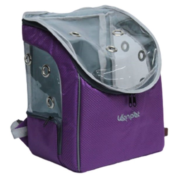 Leon Pet Şeffaf Sırt Taşıma Çantası Mor 22x28x36h Cm
