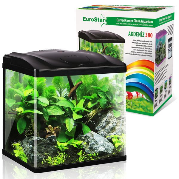 Euro Star Akdeniz Akvaryum Siyah Led 4W 38x26x40.5 Cm