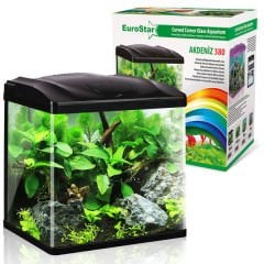 Euro Star Akdeniz Akvaryum Siyah Led 4W 38x26x40.5 Cm