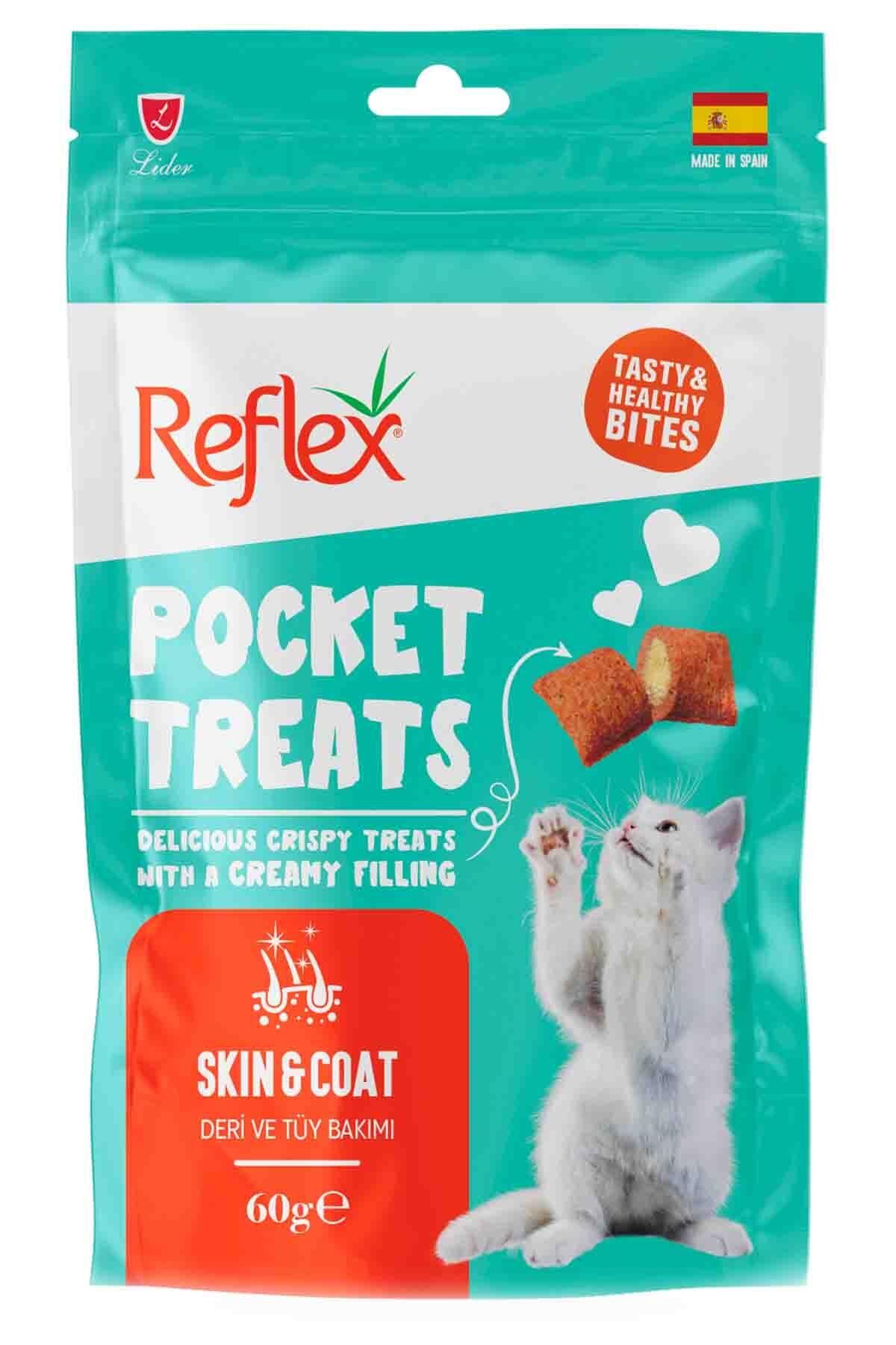 Reflex Pocket Treats Deri ve Tüy Bakımı Yetişkin Kedi Ödül Maması 60 gr