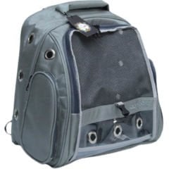 Leon Pet Fileli Sırt Köpek Taşıma Çantası Lüx Gri 35x26x40 Cm