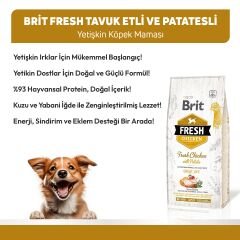 Brit Fresh Tavuk ve Patatesli Yetişkin Köpek Maması 2.5 Kg