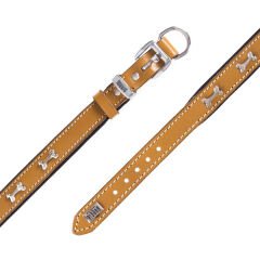 Doggie Comfort Deri Kemik Süslü Köpek Boyun Tasması Small Camel 2x30-35 Cm