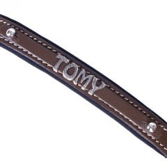 Doggie Konfor Deri İsimlikli Köpek Boyun Tasması Medium Kahverengi 2x35-40 Cm