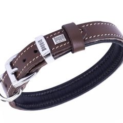 Doggie Konfor Deri İsimlikli Köpek Boyun Tasması Medium Kahverengi 2x35-40 Cm