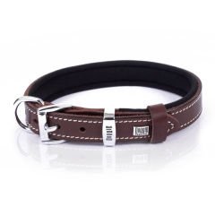 Doggie Konfor Deri İsimlikli Köpek Boyun Tasması Medium Kahverengi 2x35-40 Cm